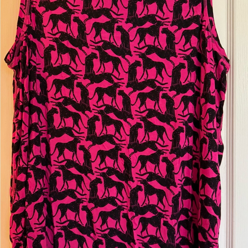 LuLaRoe Pink and Black Patterned Top